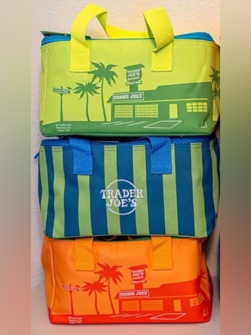 Trader Joe’s Mini Insulated Cooler Bag Set of 3 Reusable Lunch Tote NWT